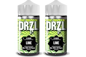 100ml Vape Juice | Lime Vape Liquid | E Liquid | Suitable for Vape Kits | E Cig | 70/30 E Liquid with No Nicotine | Nicotine Free | E Juice | 0mg | Short Fill (by DRZL E Liquid) (Twin Pack)