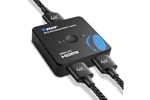 OREI 4K HDMI Splitter 1x2 – Duplicate/Mirror Display, Full HD 1080P, 4K@30Hz, USB Powered (HDMI Switcher, Bi-Directional Switch)