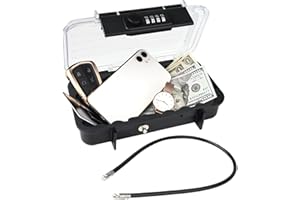 NBYT portable safe, money box, beach safe, beach valuables safe, code changeable, detachable wire rope, waterproof and anti-theft, used in hotels, sports venues, travel and vacation (Transparent)