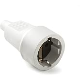 FAMATEL &ndash; Mobile base | Power socket with TT side | PVC rubber TT | 16A | 250V | White