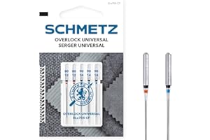 SCHMETZ | 5 Sewing Machine Needles | Serger Universal | ELX705 CF/SY 2022 | Size 80/12-90/14 | Check The Recommended Needle System in The Operating Instructions