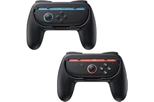 Anti-Rutsch Griffe für Switch 2 für JoyCon 2, FASTSNAIL Halterung Controller Kompatibel mit Nintendo Switch 2, Zubehör für Mario Kart World, NICHT für Switch 2017 und OLED(2 x Schwarz)