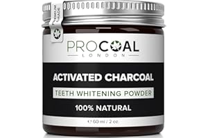 Activated Charcoal Teeth Whitening Powder by Procoal - 100% Natural Charcoal Teeth Whitening Toothpaste, Enamel-Safe, No Additives, No Fillers, No Artificial Flavour, Made in The UK