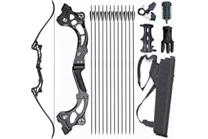 Monleap 64" Recurve Bogen und Pfeile Set für Erwachsene Bogenschießen Takedown Bogen Überlebensbogen Jagd Langbogen Metall Riser Rechte Hand für Zielschießübungen