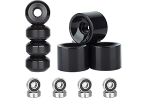 NONMON 4X Roue de Skateboard Longboard Wheels(70mm 80A)+ 4X Wheels de Planche à roulettes(52mm 95A)+ 8X Roulements à Billes de Skateboard 608 RS ABEC-9 Bearings,Noir