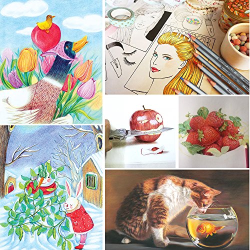 Ipow 72 Farben Buntstifte marco Raffine Art Farbstifte, 72er Kartonetui inklusive passende Stiftrolle Federtasche – Set ideal zum Malen, Ausmalen, Skizzieren oder Kolorieren - 3
