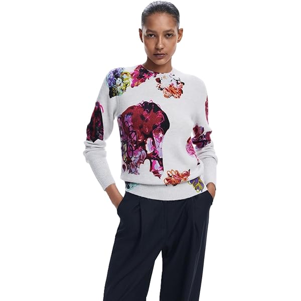 Maglione Girocollo Desigual Maglione Donna A Maglia Spessa - Felpa Con Girocollo In Poliestere Riciclato Felpa Maglia Spessa