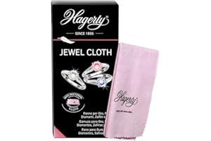 Hagerty Jewel Cloth Paño para la limpieza de joyas de oro y platino con piedras preciosas 36 x 30 cm I Gamuza limpia joyas de algodón impregnada en seco para pulir diamantes, zafiro o rubí