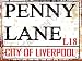 Produktbild Kleines Straßenschild aus Metall, Design Penny Lane - Liverpool, im Retro-Stil für Garage, Garten, Schuppen, Werkstatt, Bar, Kneipe, Büro, Spielzimmer