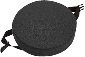 Xpnit Non-slip Chair Stool Pad Round Seat Cushions,Thick Dining Chair Seat Pads Cushions,Round Seat Pad Chair Stool Mat for Home Garden (25x25x3cm,Black)