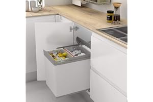 Menage Confort Cubo de Basura y Reciclaje extraíble - 2 Cubos incorporados de 21/21 ó 16/16 - para Mueble de Cocina, 16/16