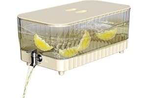 GENCAM 5.3L Drinks Dispenser, Fridge Water Dispenser with Tap, Fridge Jug Drinks Chiller Large Dispenser for Milk, Fruit Teapot with Faucet for Making Teas and Juices (Milky White)