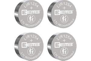 EEMB 4PACK LIR1254 uppladdningsbart batteri 3.7V litiumjon knappbatterier Myntcellsbatteri för hörlurar Bärbar enhet Klocka