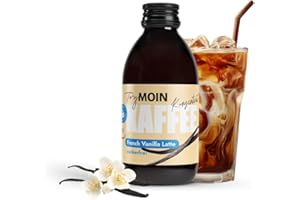 ‎TRY MOIN TryMoin - Vanilla Latte - zuckerfrei - Kaffeekonzentrat mit zuckerfreiem Vanille-Kaffee-Sirup, ideal für Eiskaffee, Cappuccino und mehr, 30 Kaffees pro Flasche