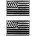 Zcketo 2 PCS United States of America USA Flag Patch Hook and Loop Embroidered National Emblem Patch for Football Billiards Team Work Clothes Jersey Backpack Caps Travel Tactical Military-Gray