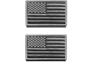 ZCKETO 2 St. Grau USA Flagge Klett - Taktisch Amerika Klettabzeichen, Bestickter Aufnäher mit Klettverschluss, Militär Aufkleber Klettbänder für Rucksäcke Kleidung Taschen Uniform Weste Jersey