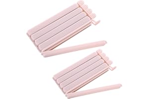 jatimdotin Verschlussclips, 10 Stück Verschlussclips für Beutel, 15cm 12cm Tütenclips, Wiederverwendbar Tütenclips für Versiegeln Snacks, Nüsse, Kaffee (Rosa)
