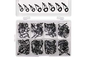 PEXIVOZ 16 Pezzi Guida Per Spinning Guida Per Lenza Anelli，Otto Diverse Dimensioni，Per Canna Da Pesca Guida Per Canna Da Pesca Punta Di Varie Dimensioni，riparazione punta di canna da pesca