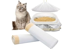 Manfâ 2 emballages de sacs (14 sacs) pour bac à litière pour chat, 8 sacs à poubelle (large 940 * 457mm) en cadeau.