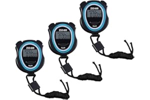 WLERTCOP 3 Pcs Digital Stop Watch Timer, Multifunctional Digital Sport Stopwatch Timer, Waterproof Sports Stop Watch Chronograph - 12/24 Hour Clock With Alarm Timer - for Referee Kit Gym Swimming Running