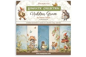 Stamperia - Scrapbook Paper Pad for Scrapbooking, Albums, Card Making, Bullet Journalling and More, Acid Free, Double-Sided, Perfect for Hobbies, Crafts, and Gifting (Hidden Grove) (30.5 x 30.5cm)