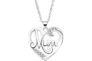 Nimteve Mum Gifts Birthday for Mum From Daughter Son Gifts for Mum Necklace Silver Necklace Heart Pendant Necklaces Chain For Women Mothers Day Christmas Thanksgiving Valentines Gift