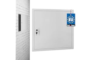 KOTARBAU® Sportello di ispezione, 50 x 50 cm, per cartongesso, con serratura a chiave, cassetta dei fusibili, a incasso, in acciaio zincato, porta di manutenzione in cartongesso, bianco