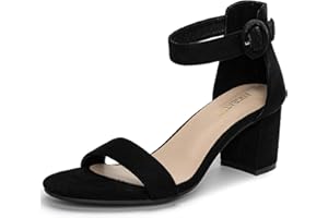 ANGBATER Womens Court Shoes Open Toe Buckle Block Heels Sandals Shoes