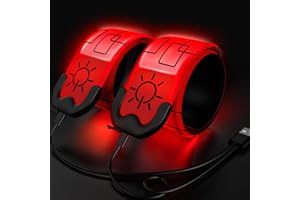 Todoxi 2 Stück Led Armband Aufladbar, USB Wiederaufladbar Leuchtarmband für Erwachsene und Kinder, Reflective Leuchtbänder für Laufen Hundewandern Radfahren Outdoor Sports