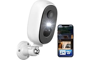 COOAU 2K Camera Surveillance WiFi Exterieure sans Fil, IP Intérieure Caméra, Vision Nocturne Couleur, Détection de Mouvement PIR, Sirène, Étanchéité IP65, Grand Angle 130°, Stockage Local/Cloud