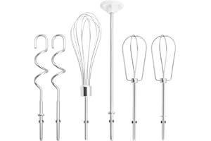 DAIRRR FUUU Handmixer-Schlägel, Schneebesen, Knethaken und Mischstab für Ninja Foodi Power Mixer System CI100 Serie, Handmixer-Aufsatz, Ersatzzubehör CI100, CI101, CC105A, CI105BRN & CI101H, 6 Stück