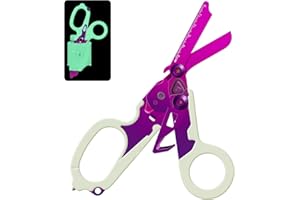 IMKRC Raptor All-in-One Tactical First Aid Shears - Medical Scissors, Ring Cutter, Glass Breaker - Luminous Purple