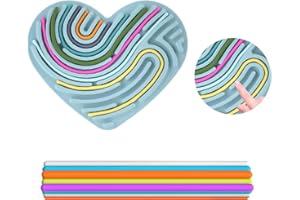 MELODITRUNK Heart Cuore Sensorik Activity Board, Blu Silicone Sensory Fidget Gioco Toys con 11 Aste per Bambini dai 3 Anni e Adulti, Giocattolo Sensoriale Double Face per Alleviare lo Stress, ADHD e Autismo
