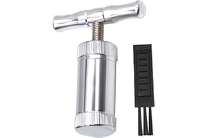 Bkemkri Pressa Pollen Tipo T Viene Fornito con un Piccolo Pennello, Compressore a Maniglia Singola per Erbe, Compressore per Polline con Manico a T, Strumento di Stampa Spezie, Erbe, Aglio, Pepe, Sale