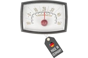 Lantelme Autothermometer Selbstklebend Temperaturanzeige -10°C bis 50°C Kunststoff Schwarz 6,5cm x 4,5cm x 1cm | Analog Thermometer für Auto LKW Wohnmobil KFZ | Temperaturkontrolle Mechanisch