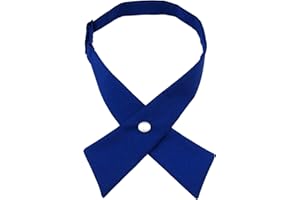 SYAYA Pajarita cruzada para mujeres/hombres, corbata cruzada preatada para colegiala, uniforme, corbata, camiseta de cosplay, regalo de San Valentín W-B-T2, Azul Real, Talla única