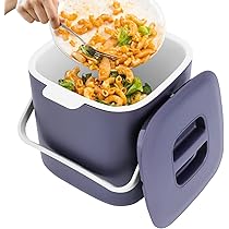 DASIAUTOEM Biologische afvalemmer, 3 liter afvalemmer met deksel, compostemmer voor keuken, luieremmer, geurdicht, hangende compostemmer voor thuis, biologische vuilnisbak, klein