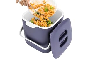 HERSANCE Biomülleimer Küche, 4L Biomülleimer Küche für alltäglichen Biomüll, Bio Mülleimer mit Deckel, Geruchsdicht, Herausnehmbarer Inneneinsatz, leicht zu Reinigen (Hellviolett)