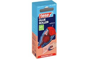 tesa GLUE ROLLER Permanent - Navulbare Lijmroller - 14 m x 8,4 mm | Permanente lijmoplossing - nauwkeurig - oplosmiddelvrij, navulbaar - voor papier, karton en foto’s, op kantoor en thuis
