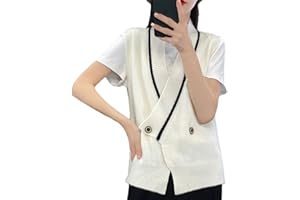 ALLOAONE Gilet in Cashmere Lavorato A Maglia Senza Maniche con Scollo A V da Donna