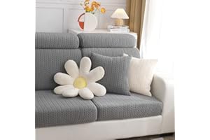 ‎TOPCHANCES Topchances 1 x Sofakissenbezug – einfarbige, weiche Stretch-Überwurf-Kissenbezüge, 45 x 45 cm, quadratischer Kissenbezug für Couch, Sofa, Heimdekoration, Farbe „Grey Wheat“