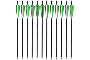 Milaem 12pcs Crossbow Bolts Carbon Arrows 16 Inch 17 Inch 18 Inch 20 Inch 22 Inch With 125 Grain 100 Grain Replaceable Arrow Points Broadhead for Crossbow Archery Hunting