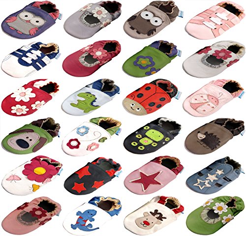 MiniFeet Premium Soft Leather Baby Shoes, Hedgehog 0-6 Months