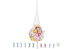 ZIGefofo Makramee Plüschtier Netz, Stofftier Aufbewahrung Netz, Spielzeug Hängematte Netz, Kuscheltiere Teddy Eckspielzeug Netz für Schlafzimmer Ecken, Wände und Decken