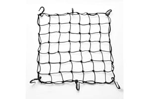 ‎MICTUNING MICTUNING 40x40cm Motorrad Gepäcknetz Motorrad Netz Fahrrad Netz mit 6 Haken Strecket bis 76x76cm