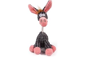 EACHPT Jouet Chien, Jouets pour Chiens, Jouet Chiot, avec couineurs, résistant aux morsures, à mâcher pour Chien de Compagnie, Doux et câlin, pour Chiens de Petite et Moyenne Taille (âne Gris)