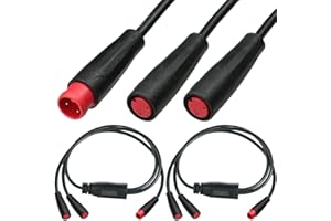 Xiatiaosann Ebike 2Pin Y-Splitter Verlängerungskabel, Wasserdichtes Stecker zu Dual Female 1 zu 2 Elektrisches Fahrradkabel für Ebike Licht, Gangsensor und Bremse im Ebike Modifikationskit (2 Pack)