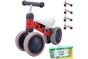 BOLDCUBE My First Bike Baby Balance Bike Betty the Ladybird 1 Year Old Baby Gifts Trike Garden Toys Toddler Push Ride On Walker with No Pedals 1st Birthday Present for Boys Girls Age from 6 Months Old