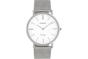 Oozoo Vintage Herren Uhr - Armbanduhr Herren mit 20mm Mesh Armband - Analoge Herren Armbanduhr in rund - auch als Damen Uhr passend
