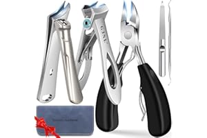 GJNL Toenail Clippers for Seniors Thick Toenails, 16mm/37mm Wide Opening Heavy Duty Toe Nail Clippers for Men Thick Nails, 45 Degrees Sharp Slanted Toenail Clippers